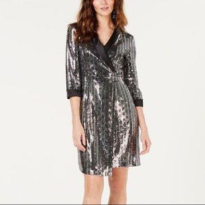 Sequin Tuxedo Dress